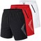 Men's 3-Pack Performance Training Shorts With Zipper Pockets (Sizes, S to 2XL)